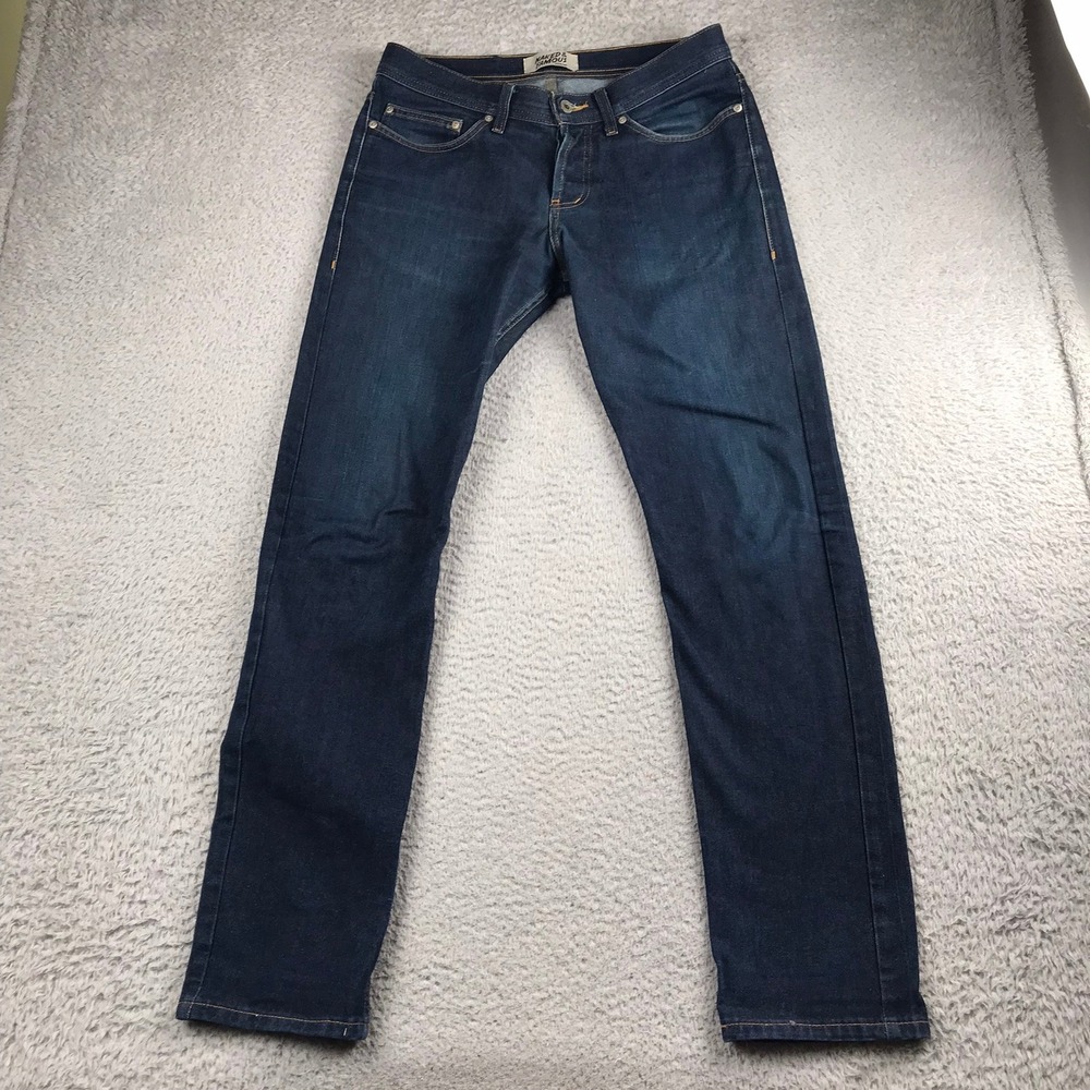 Naked & Famous Weird Guy Jeans Mens 32 (33x32) Indigo Dry Stretch Tapered Denim